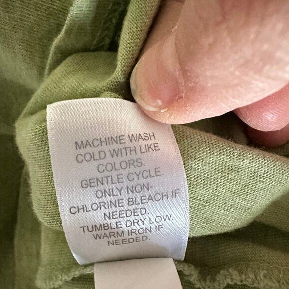 Pure Jill Elliptical Layered Top Womens LARGE PETITE Lagenlook Boho Green Casual - Picture 10 of 11